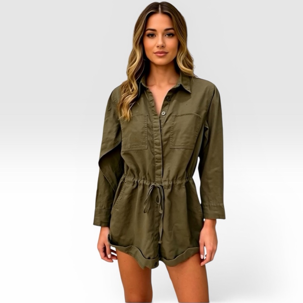 Aerie Khaki Utility short jumpsuit